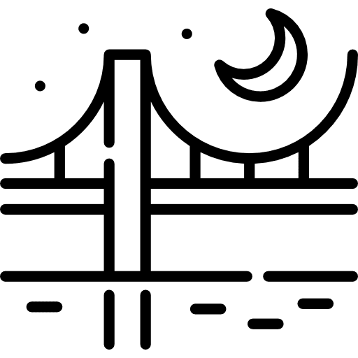 Cityscape bridge cityscape night icon