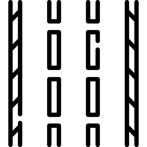 Road travel broken line construction and tools icon