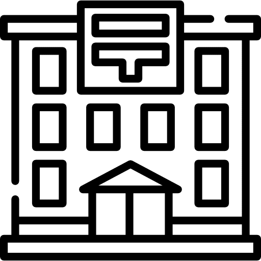 Building architecture and city office buildings icon