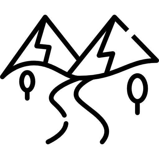 Field landscape nature sunny icon