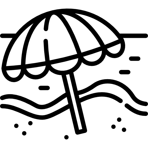 Sun umbrella vacations summer holidays icon