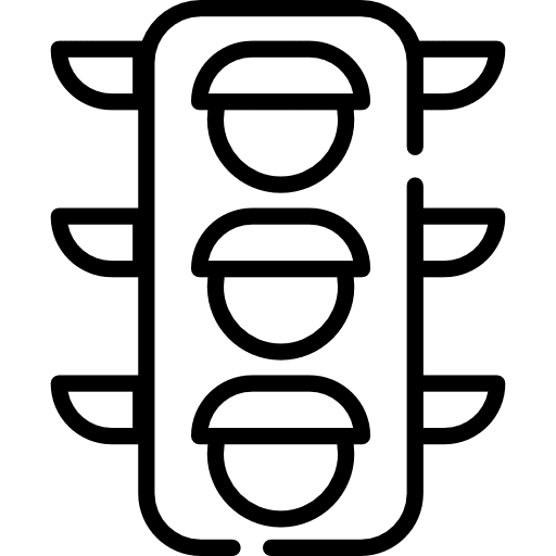 Traffic light stop signal transportation stop icon