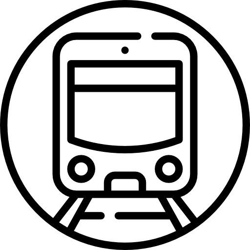 Train transport travelling rails icon