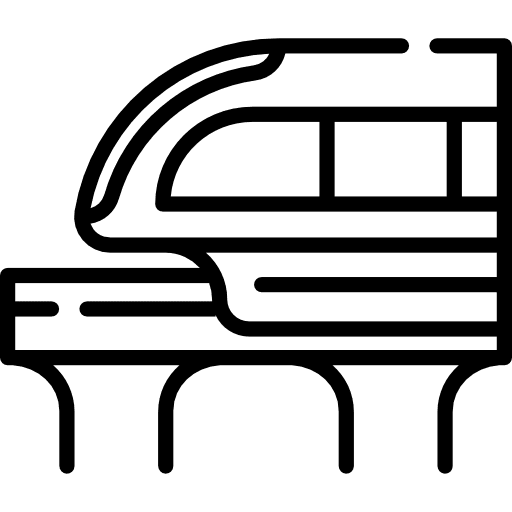 Train travel transportation rails icon