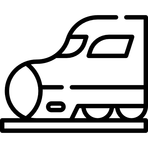 Train travelling rails street icon