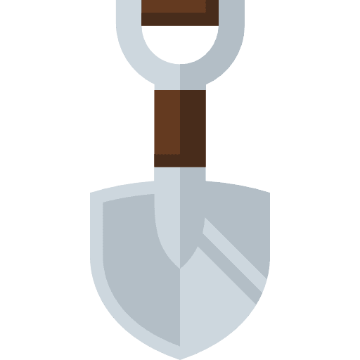 Shovel travel improvement construction icon