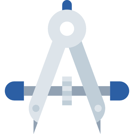 Compass construction and tools school materials drawing icon