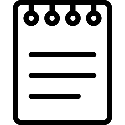 Notes notebook writing tools and utensils icon