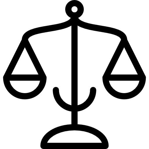 Balance commerce and shopping justice balance icon