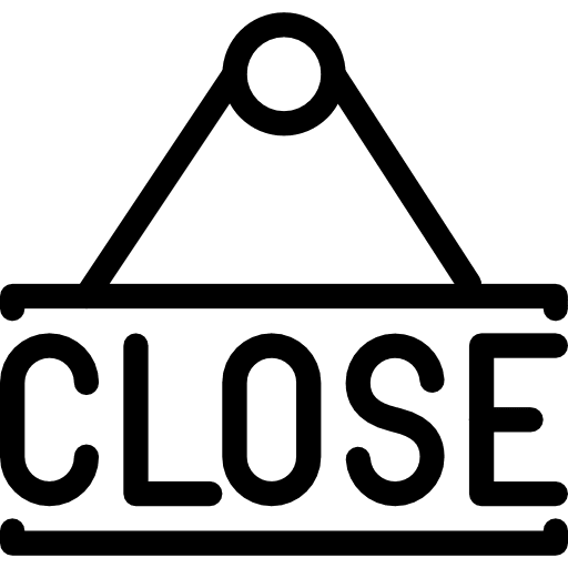 Close signs store commerce icon