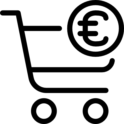 Shopping cart shopping store online store euro icon