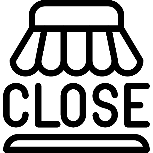 Close business and finance shopper online shop icon