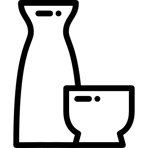 Sake food and restaurant drinking sake icon