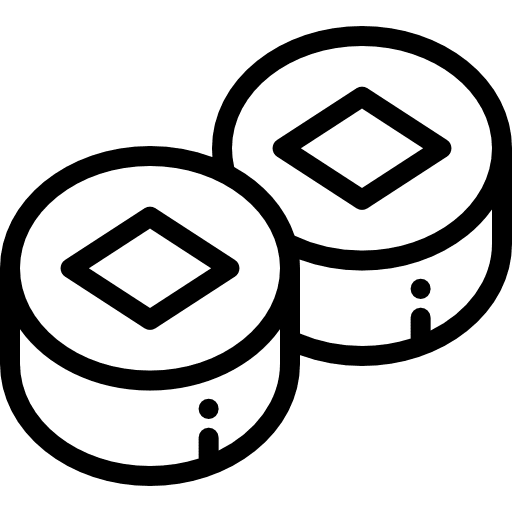 Sushi raw food and restaurant food icon