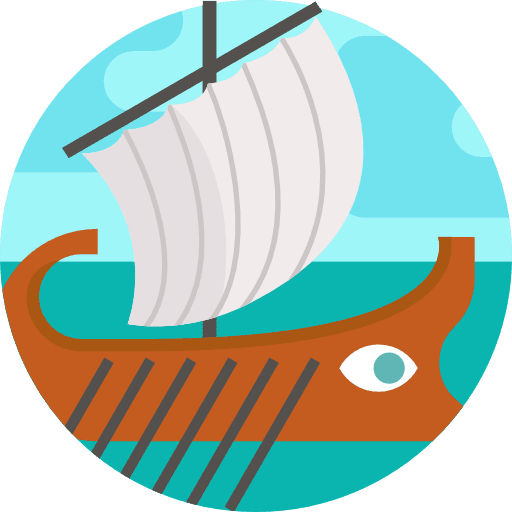 Trireme antique ship transport icon