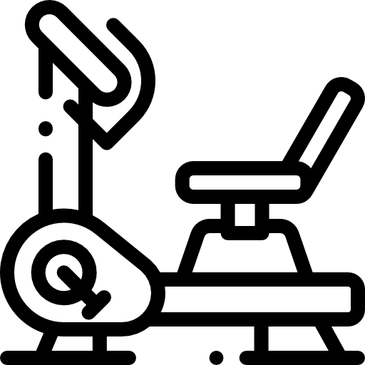 Stationary bike sports and competition exercise fitness icon