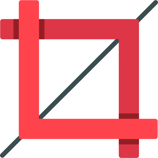 Crop multimedia option shapes cut icon