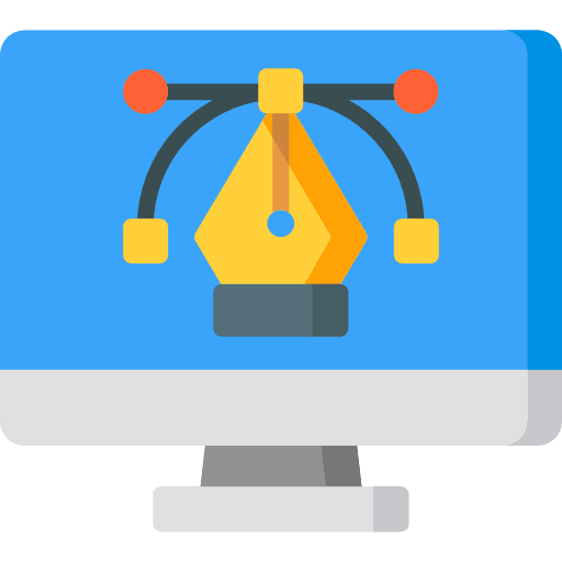 Vector edit tools monitor graphics editor icon