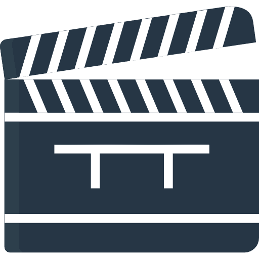 Clapperboard cinema music and multimedia clapperboard icon