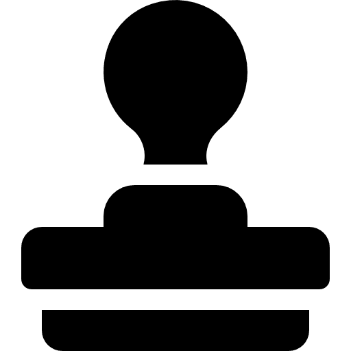 Stamp certificate rubber stamp sign icon