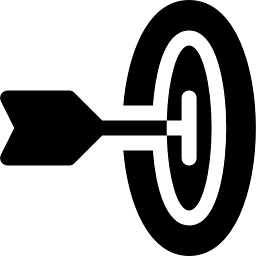 Target arrow archery dart board icon