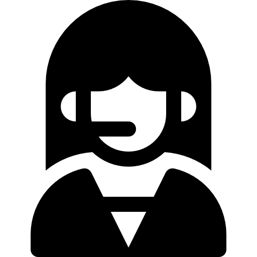 Telemarketer woman customer service call icon