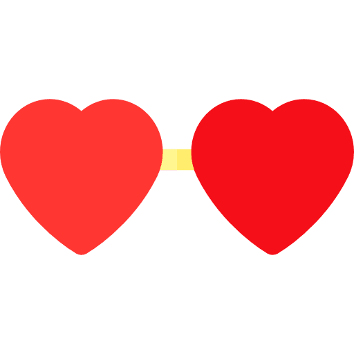 Glasses heart heart shaped valentines day icon