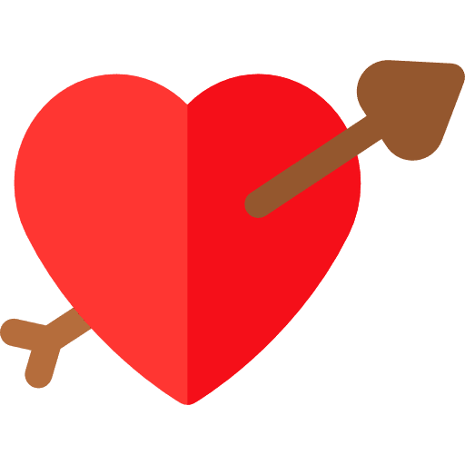 Heart cupid love and romance romantic icon