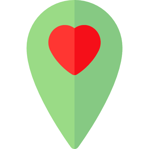 Location map point love pin icon