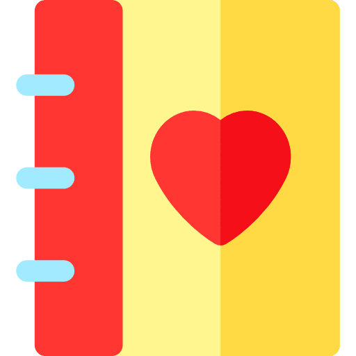 Agenda heart valentines day love icon