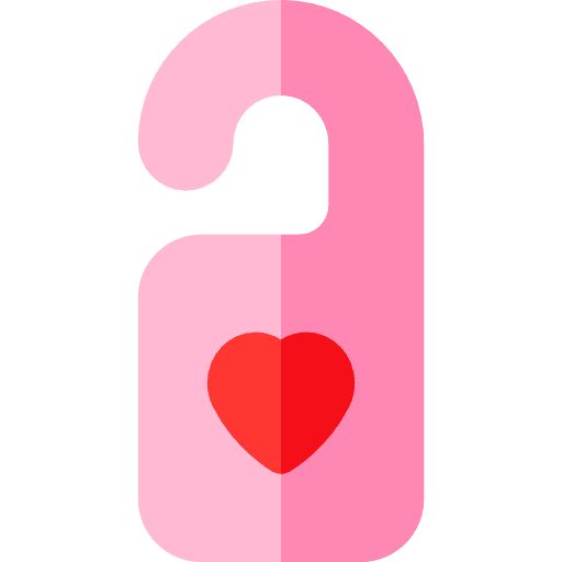 Do not disturb love and romance doorknob sign icon