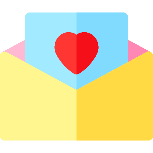 Letter interface heart valentines day icon