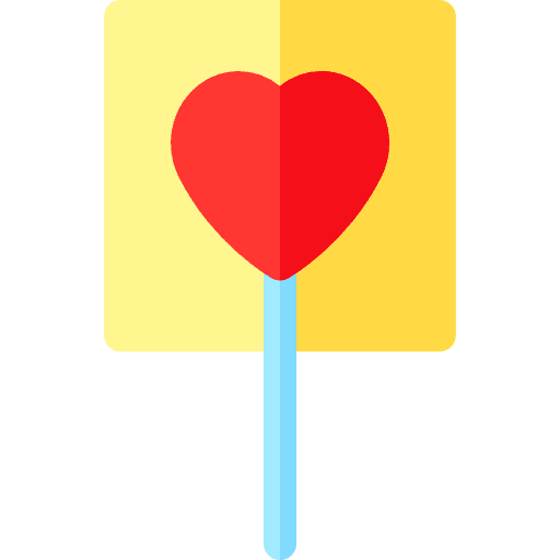Lollipop heart shaped sugar dessert icon