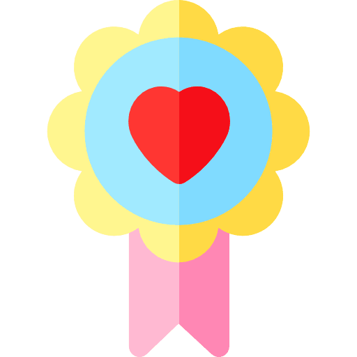 Badge valentines day medal heart icon