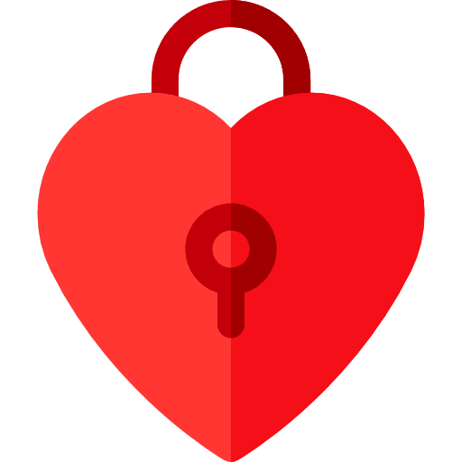 Padlock heart locked tools and utensils icon