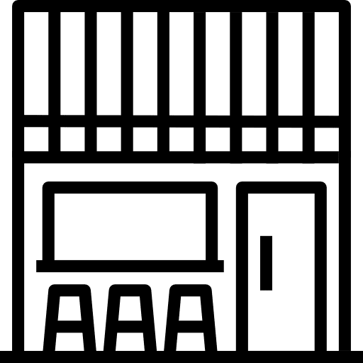 Coffee shop store restaurant buildings icon