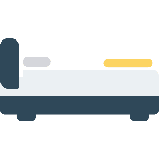 Bed amenities furniture and household hostel icon