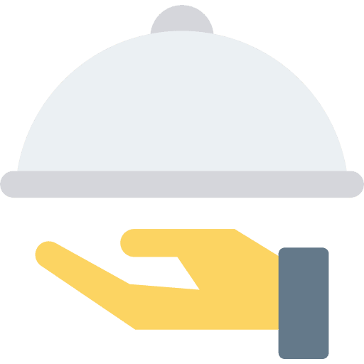 Tray food and restaurant kitchen pack plate icon