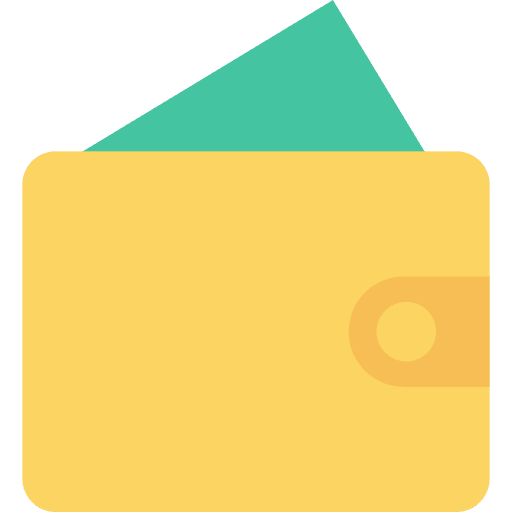 Wallet money business and finance billfold icon