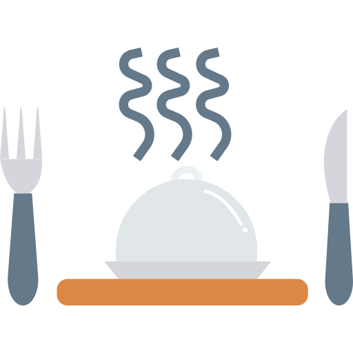 Dish plate food and restaurant dish icon