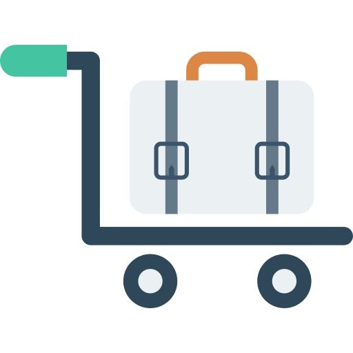 Luggage suitcase tools and utensils baggage icon