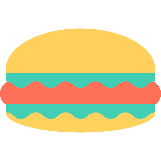 Burger food and restaurant junk food sandwich icon