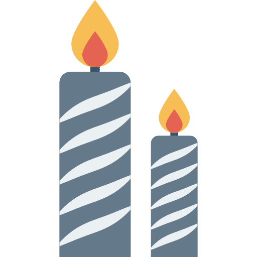 Candle candles birthday and party bakery icon