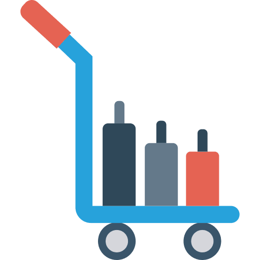 Trolley travel suitcase luggage icon