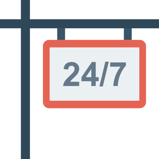 24 hours sign week board icon