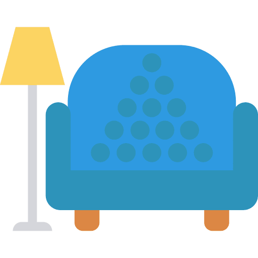 Sofa armchair comfortable lamp icon