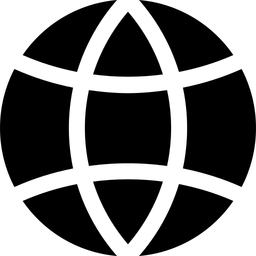Global planet earth grid web icon