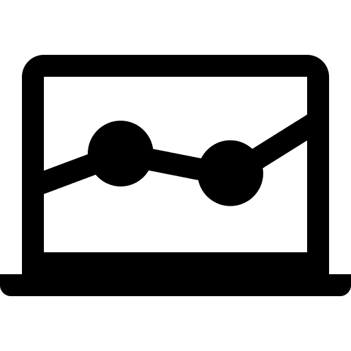 Laptop graphic seo and web stats icon