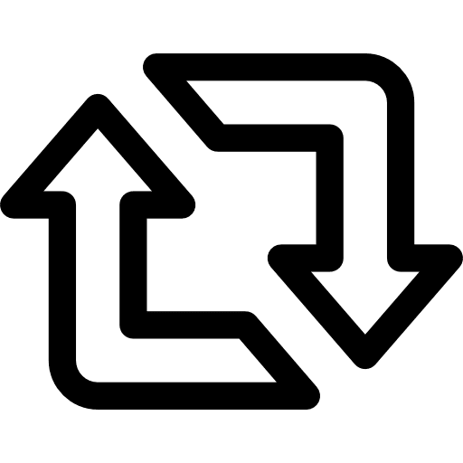 Retweet sign outlined arrows icon