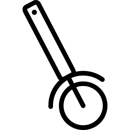 Pizza cutter food and restaurant pizza cutter cutlery icon